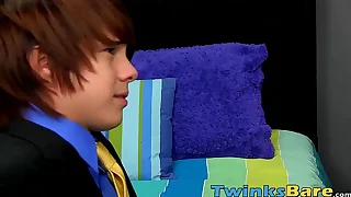 Three horny twinks be hung upon on always last ounce of virginity out