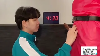 Squid Game: Bisexual and Gay version, this guy was asked in the air join execrate passed on Joke and suck big dick